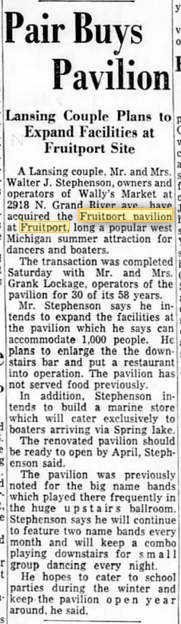 Fruitport Pavilion (Pamona Pavlion) - 1959 Article On Sale And Capacity Of Pavilion